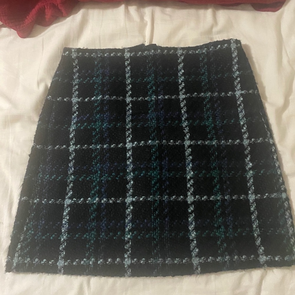 LOFT plaid tweed skirt